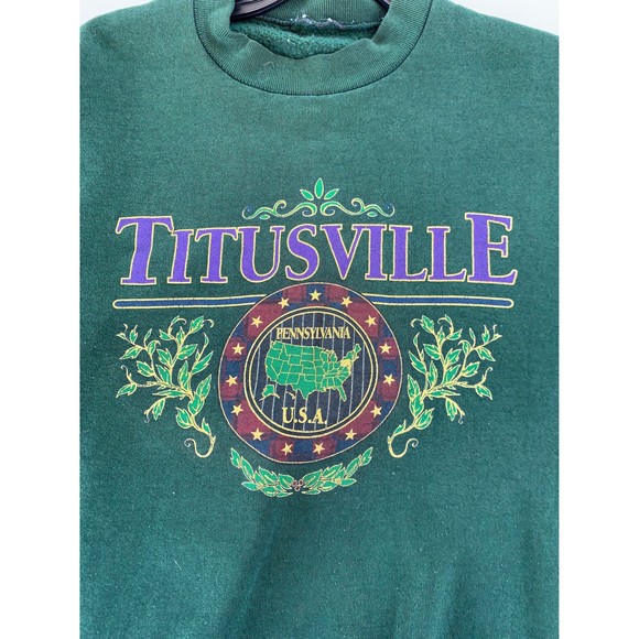 vintage 90s Titusville Pennsylvania Sweatshirt Size M - Picture 2 of 7